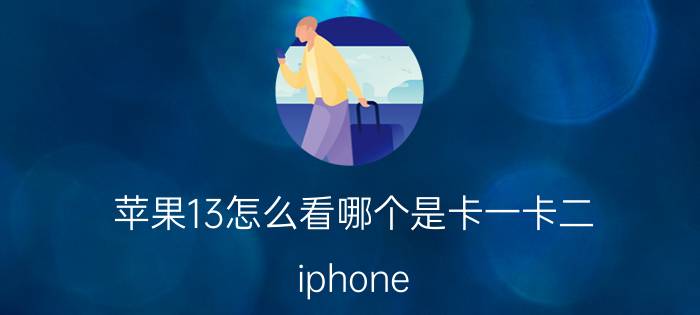 苹果13怎么看哪个是卡一卡二 iphone 13双卡设置教程？